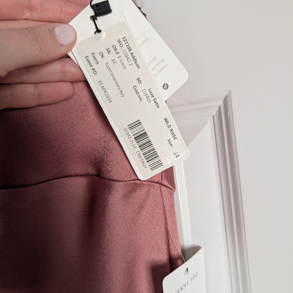 Jenny Yoo Addison Satin Slip Cowl Neck Bridesmaid Dress - Picture 8 of 15